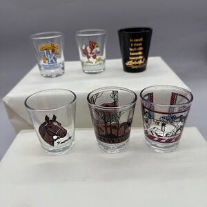 Six Vintage Kentucky Shot Glasses, Unused